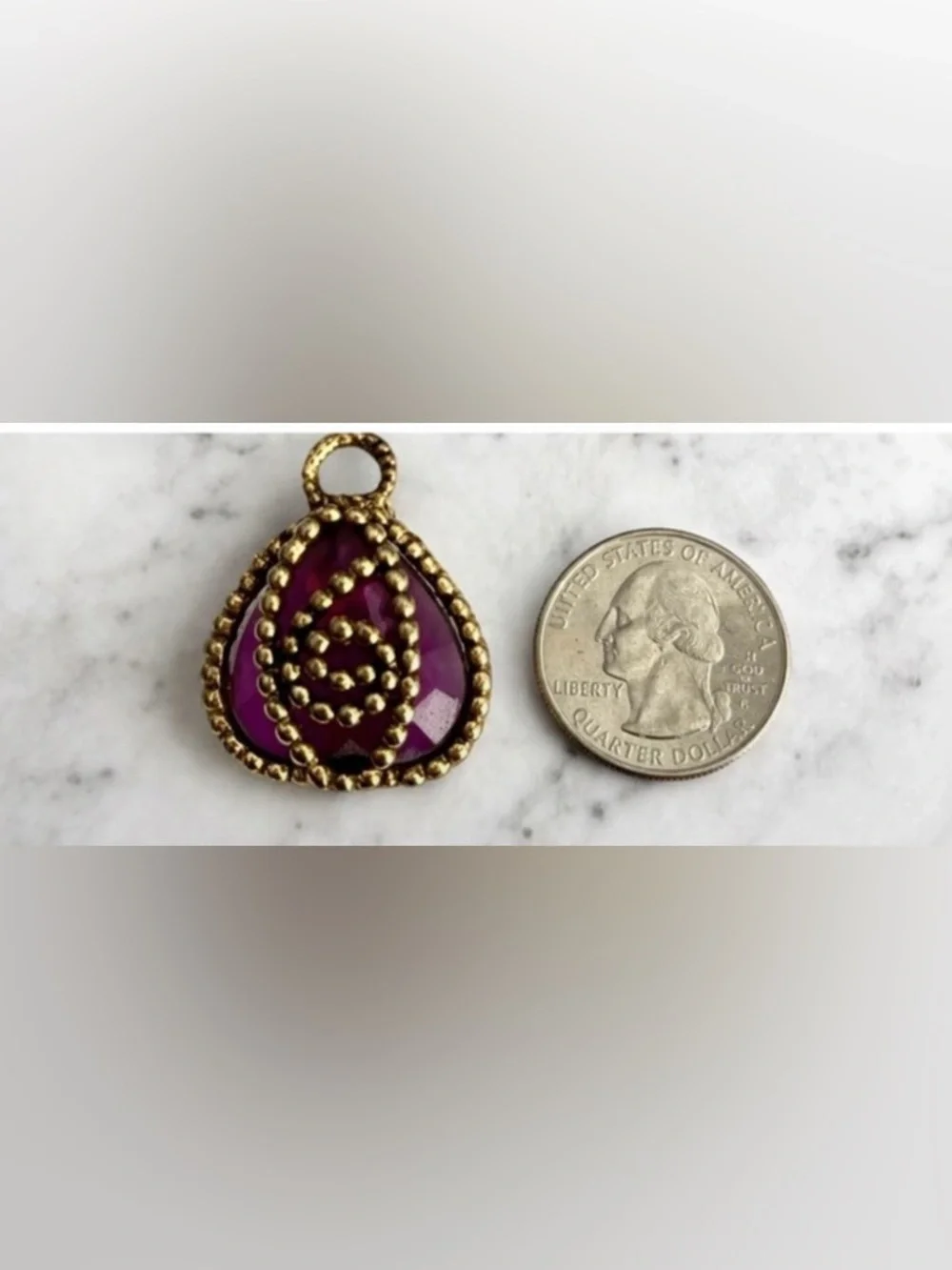 Vintage Purple Gold Tone Statement Clip Earrinngs